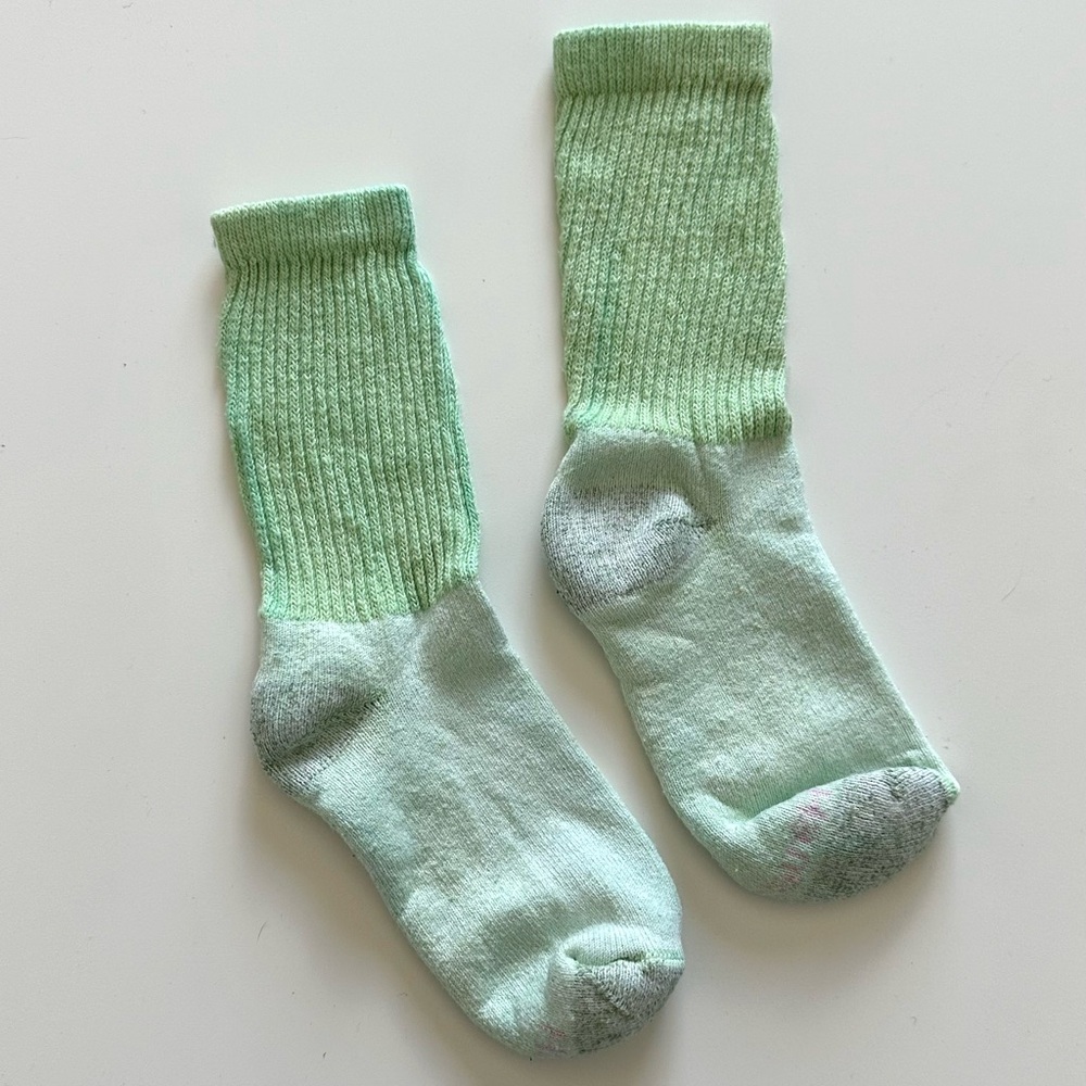 Custom Dyed Women’s Hanes size 5-9 green crew socks